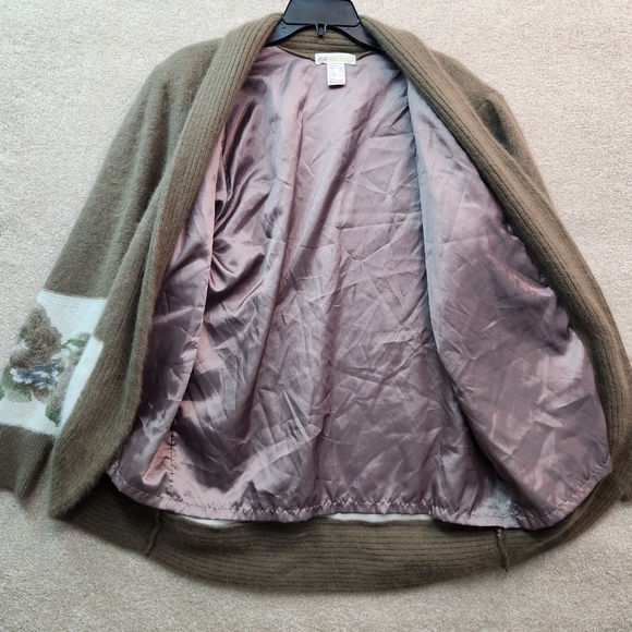 Vintage LS Collections Angora Wool Blend Cardigan Size 1X Floral - Picture 3 of 8